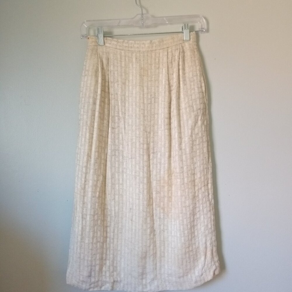 Beige Retro Vintage Long Skirt